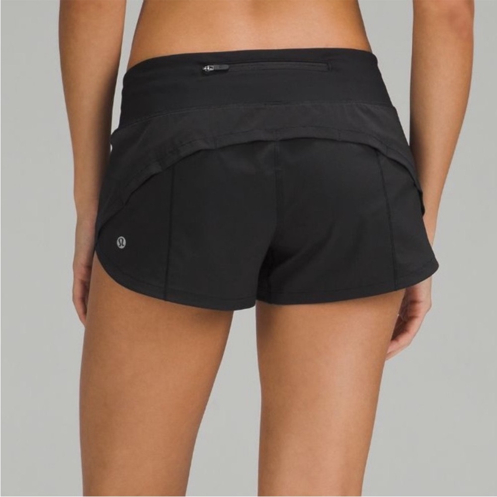 Lululemon Black Speed Up Lined Shorts 2.5" sz 6 - Picture 2 of 8